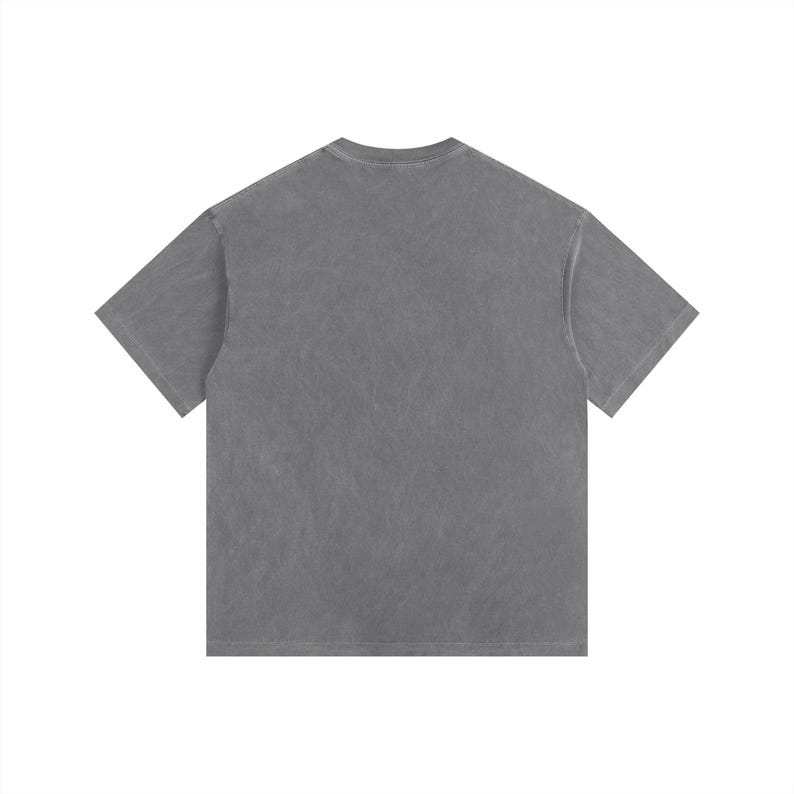 Acid Wash Oversized Crew Neck Short Sleeve T-Shirt Gray image 2