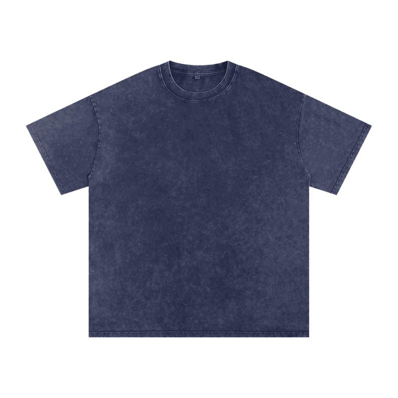 Acid Washed Heavyweight Cotton Crew Neck T-Shirt Short Sleeve image 2