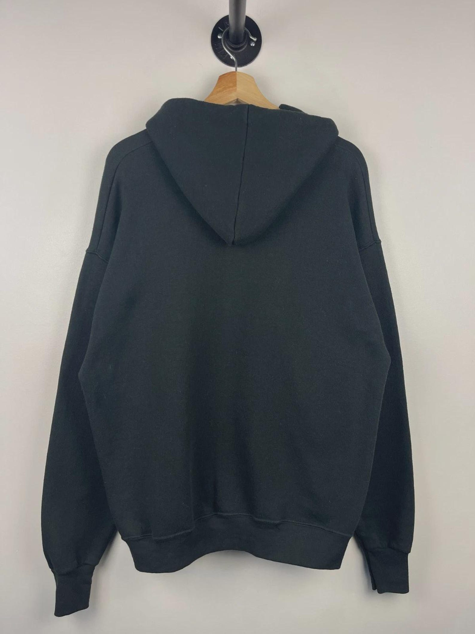 Black Pullover Hoodie Sweatshirt with Kangaroo Pocket image 1