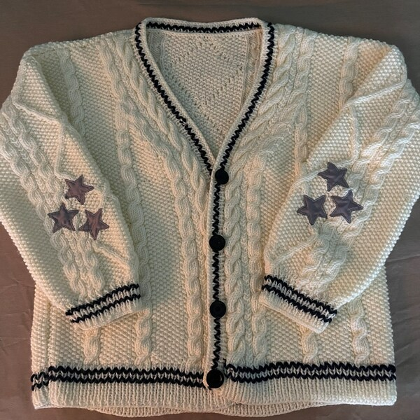 Knit Cardigan with Star Detail and Button Front for 18 In Dolls image 1