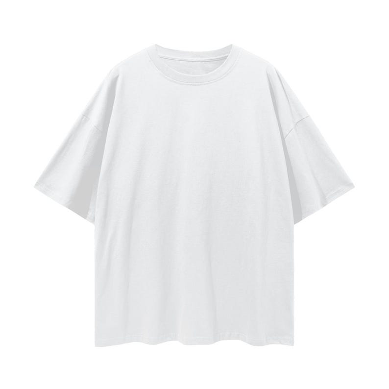 Oversized Short Sleeve Crew Neck T-Shirt, White, Unisex image 1
